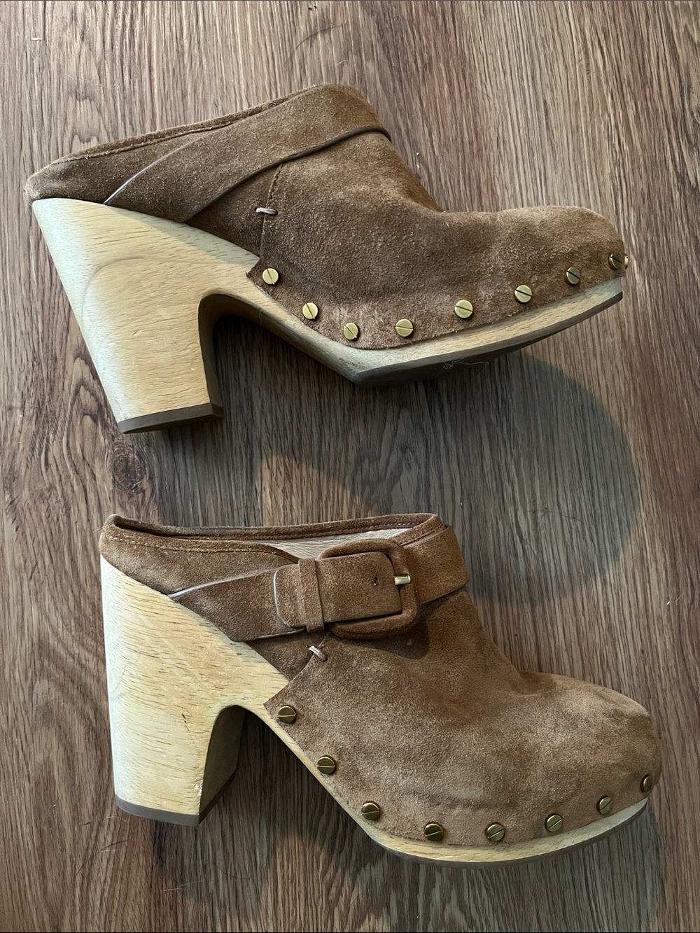 Veronica beard, Dacey high heels clogs 9.5M brown suede